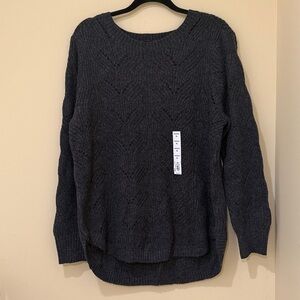Sonoma Women's Dark Gray Crew Neck Sweater | Women’s long sleeve sweater XL New